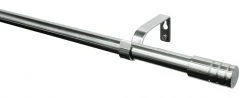 Gardinenstangen-Set ZYLINDER in Edelstahl-Optik 120-210 cm | Elegante Vorhanghalterung
