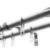Gardinenstangen-Set KONUS - 2-läufig - Edelstahl-Optik - 120-210 cm - Premium Qualität -Heimtextilien Verkäufe 9004138200 1600Wx1600H
