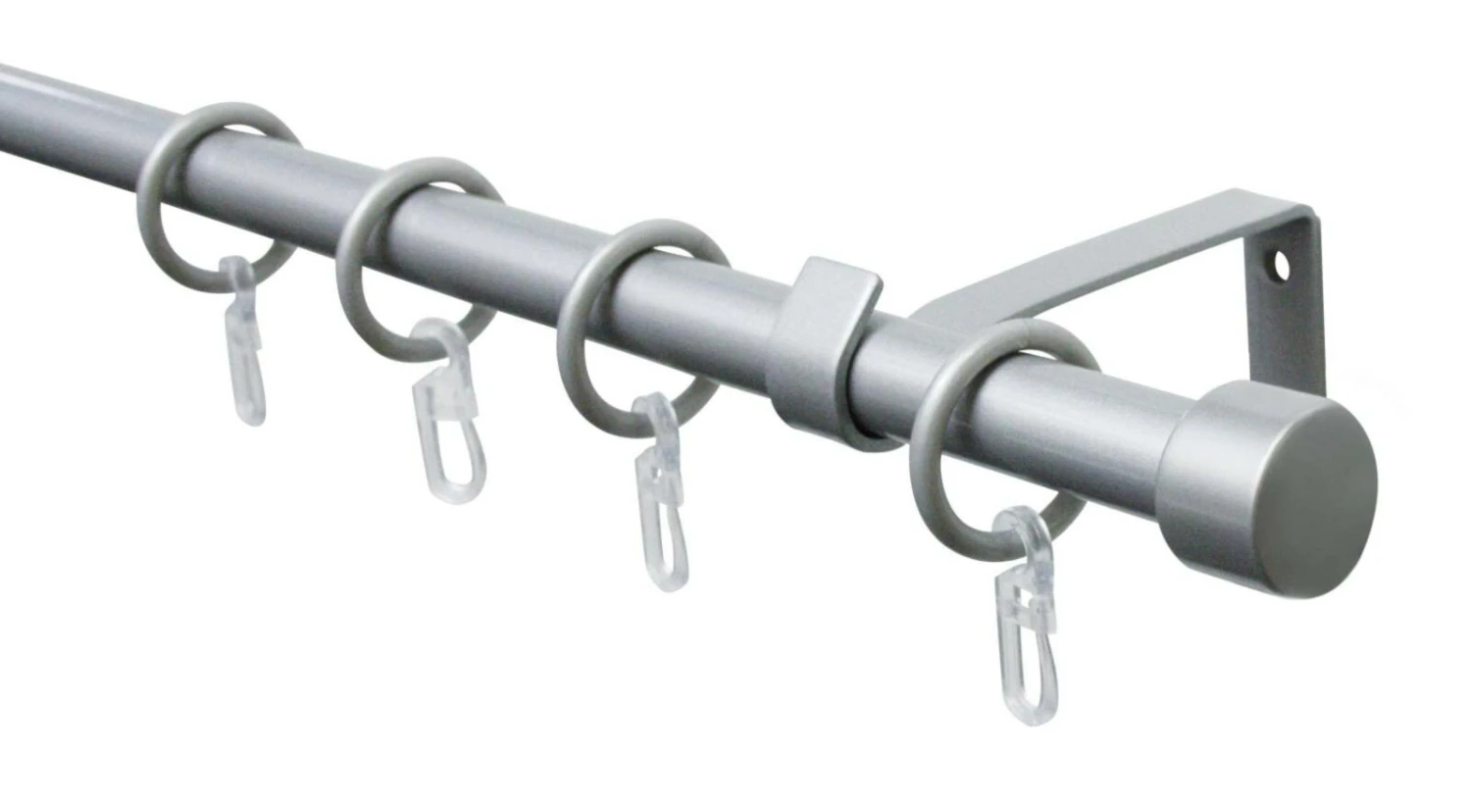 Gardinenstangen-Set CAP - Silberfarben - Länge 130-240 cm | Modern & Stilvoll 3 Gardinenstangen-Set CAP - Silberfarben - Länge 130-240 cm | Modern & Stilvoll