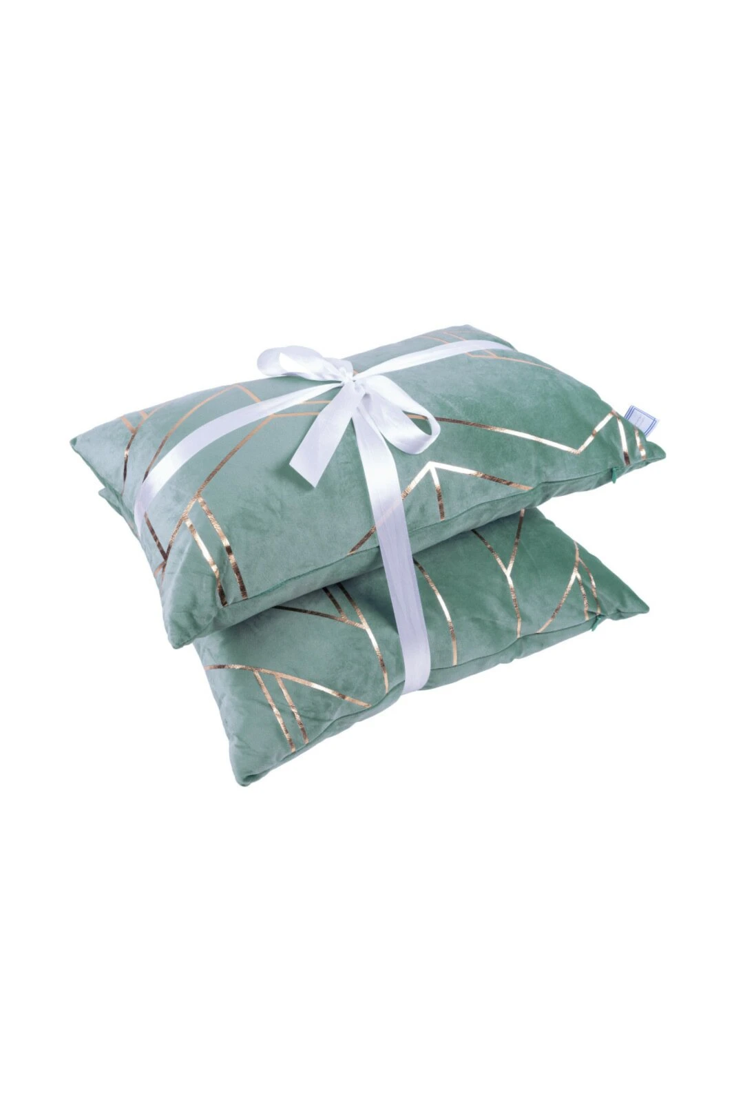 2er-Set Dekokissen - Mint-Gold - 30x50 cm & 45x45 cm - Hochwertige Sofakissen 6 2er-Set Dekokissen - Mint-Gold - 30x50 cm & 45x45 cm - Hochwertige Sofakissen – Bild 4