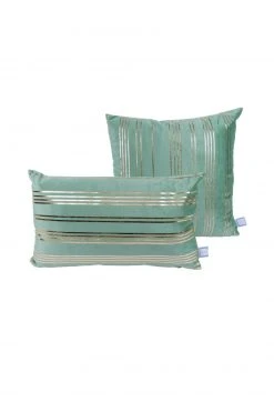 2er-Set Dekokissen in Mint-Gold - 30x50 cm & 45x45 cm - Stylische Sofakissen