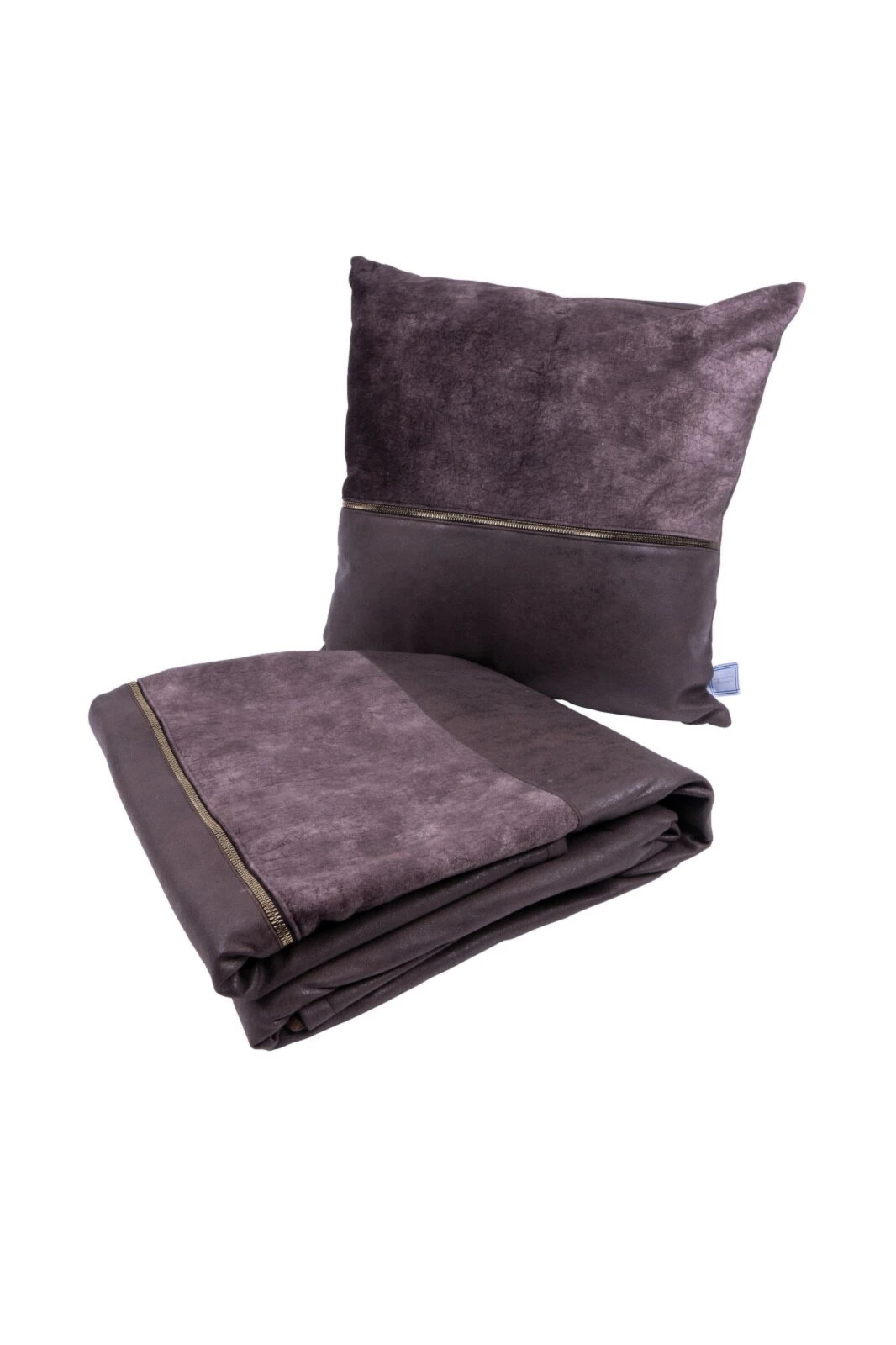 Grau-Braune Decke & Kissen Set - 45x45 cm - Ideal für Sofa & Wohnzimmer 3 Grau-Braune Decke & Kissen Set - 45x45 cm - Ideal für Sofa & Wohnzimmer