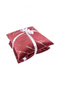 Decke & Kissen Set rot-gold - Samtige Optik für Sofa & Bett | Kissen/Sofakissen -Heimtextilien Verkäufe 9004158000 04 1600Wx1600H