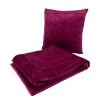 Samtige Decke & Kissen 'Beere' mit Zierstreifen – Gemütlichkeit für Ihr Zuhause