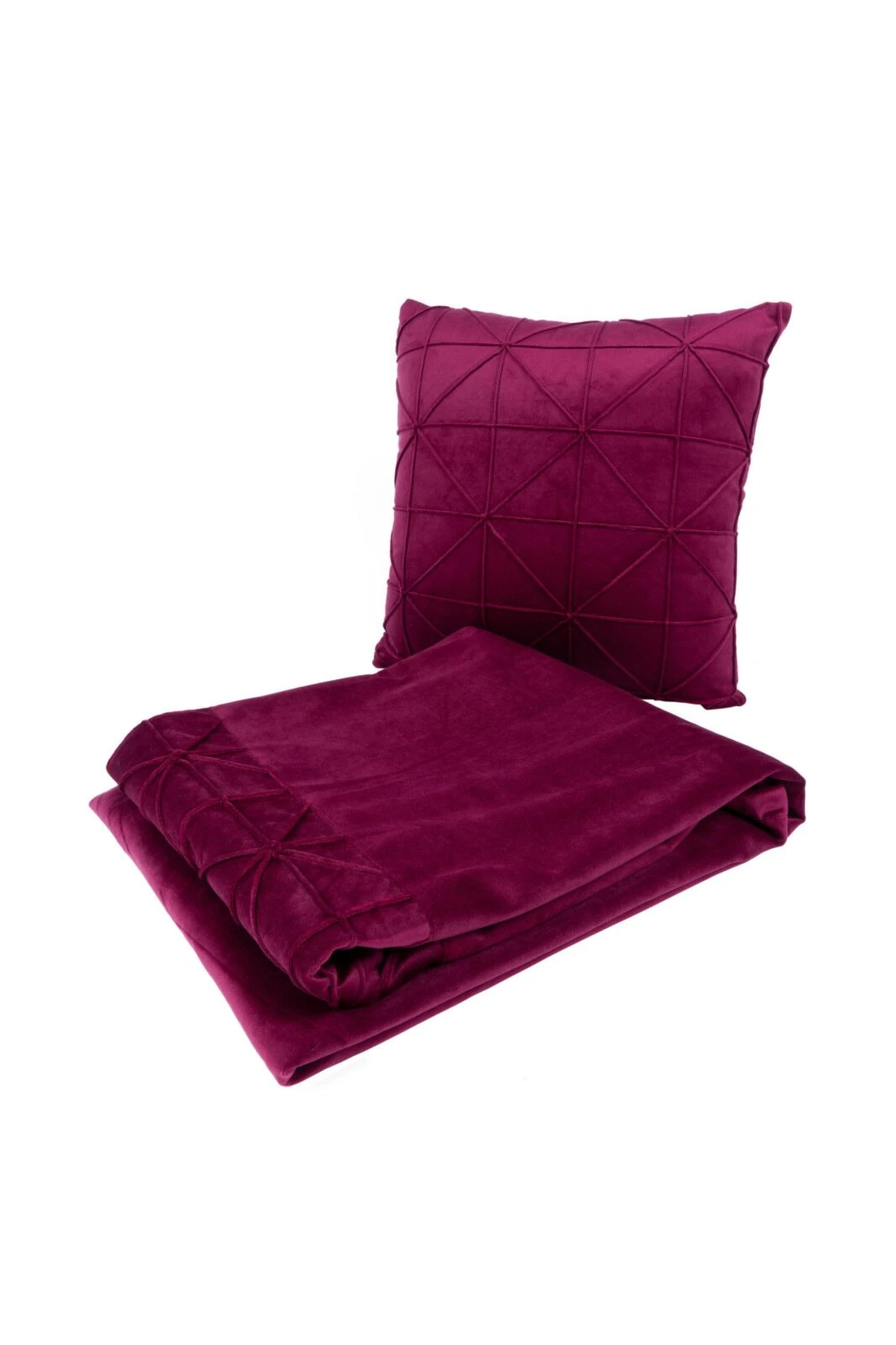 Samtige Decke & Kissen 'Beere' mit Zierstreifen – Gemütlichkeit für Ihr Zuhause 3 Samtige Decke & Kissen 'Beere' mit Zierstreifen – Gemütlichkeit für Ihr Zuhause