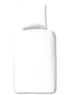 Weiße Satin-Bettwäsche 135x200 cm - Luxuriöse Bettwäsche aus Satin