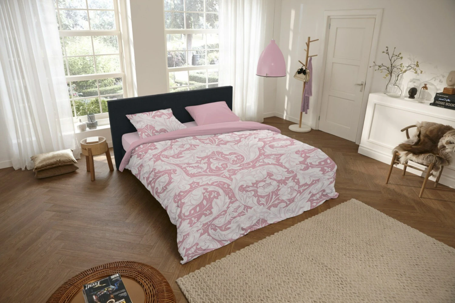 Satin-Bettwäsche Pink Paisley - 155x220 cm - Luxuriöses & Atmungsaktives Bettzeug 4 Satin-Bettwäsche Pink Paisley - 155x220 cm - Luxuriöses & Atmungsaktives Bettzeug – Bild 2