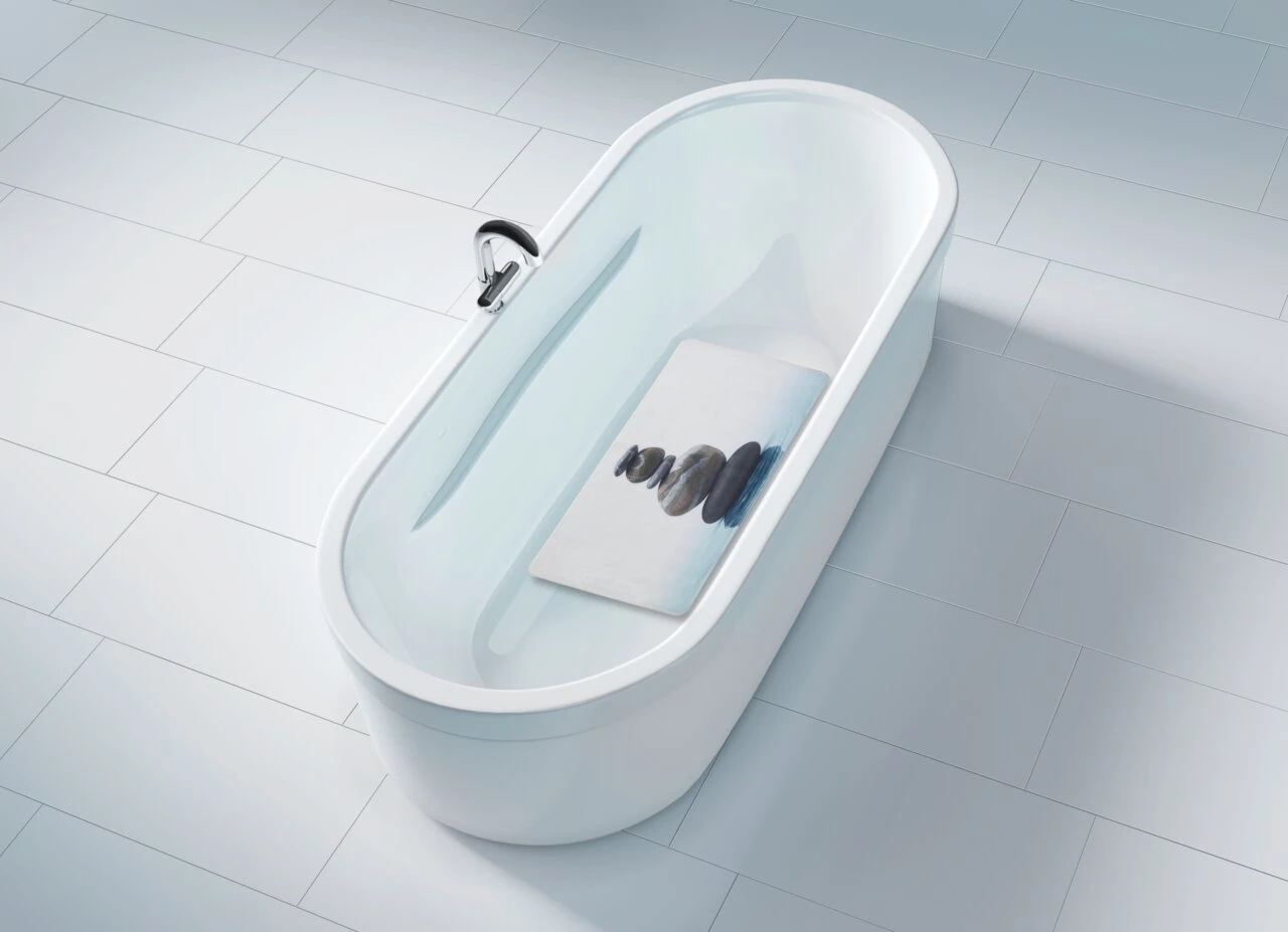 WENKO Wanneneinlage MEDITATION - Weiß-Blau - 45x75 cm - Komfortable Dusch- und Wanneneinlage 6 WENKO Wanneneinlage MEDITATION - Weiß-Blau - 45x75 cm - Komfortable Dusch- und Wanneneinlage – Bild 4