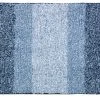 WENKO Badematte blau-gestreift 60x90 cm – Hochwertige Badmatte aus Baumwolle