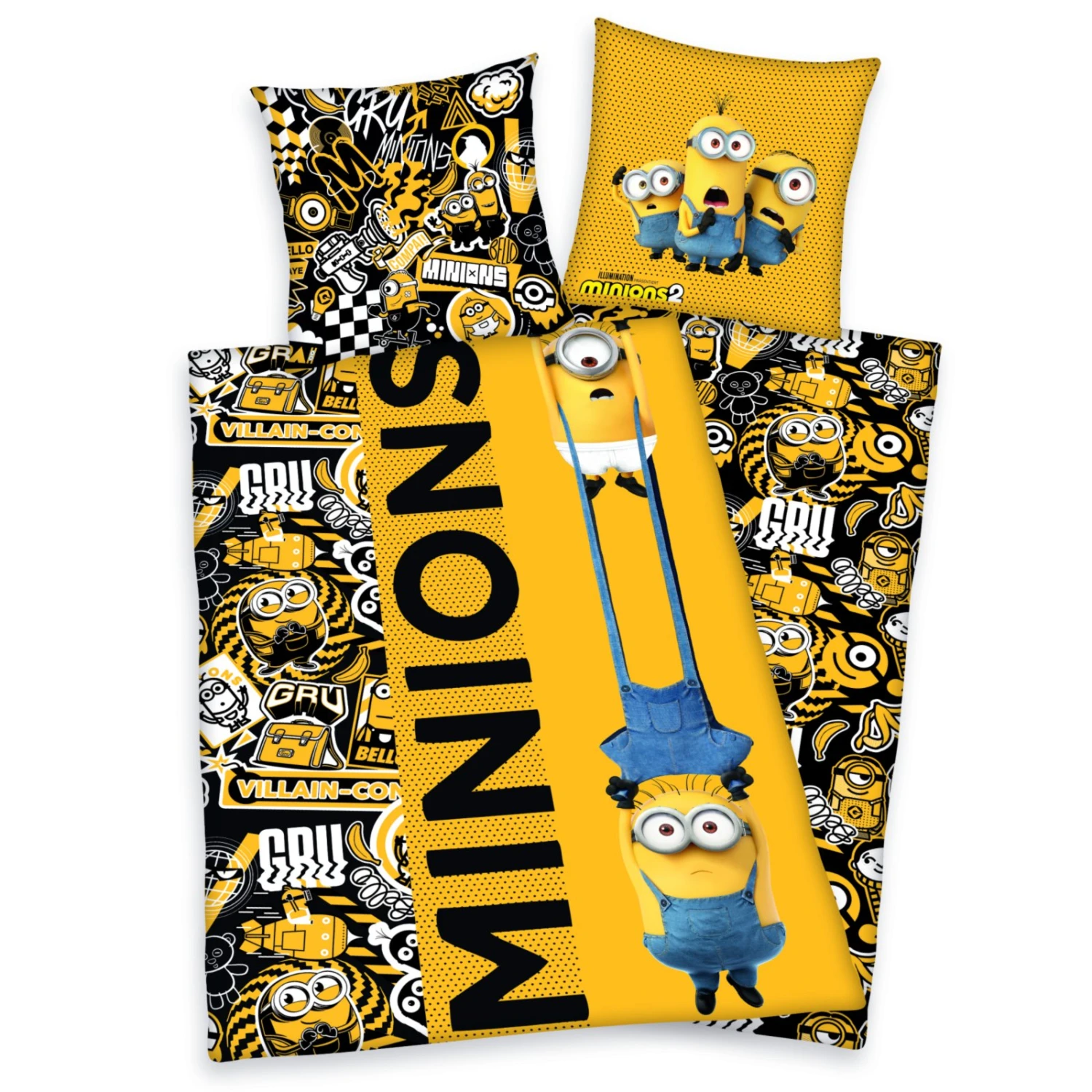 Renforcé-Bettwäsche MINIONS 2 - 135x200 cm | Kinderbettwäsche mit Minions-Motiv | Hochwertige Qualität 3 Renforcé-Bettwäsche MINIONS 2 - 135x200 cm | Kinderbettwäsche mit Minions-Motiv | Hochwertige Qualität