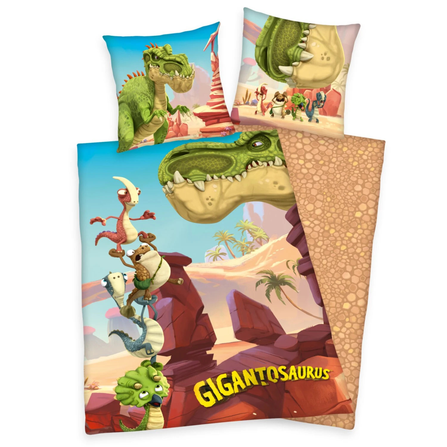 Renforcé-Bettwäsche GIGANTOSAURUS - Kinderbettwäsche bunt - 135x200 cm 3 Renforcé-Bettwäsche GIGANTOSAURUS - Kinderbettwäsche bunt - 135x200 cm