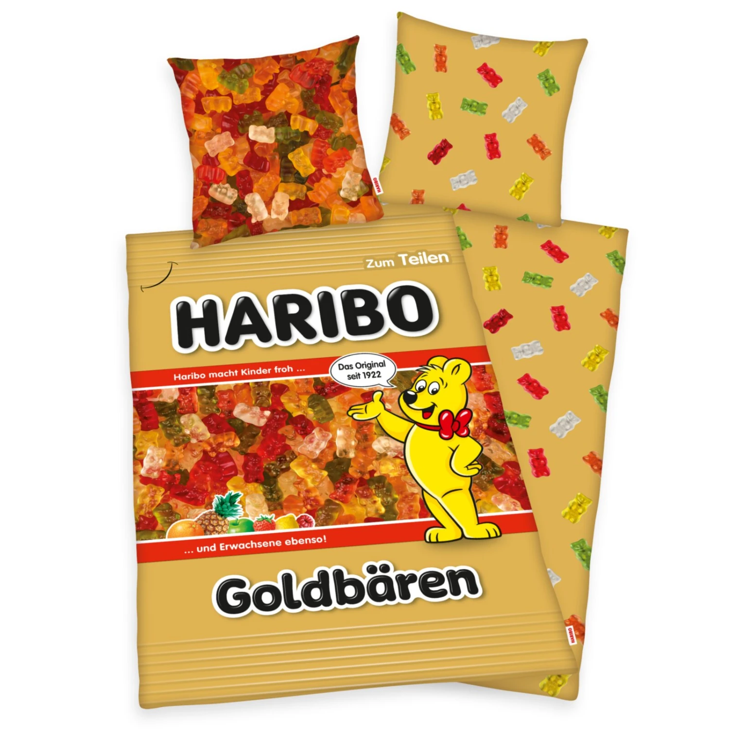 Renforcé-Bettwäsche HARIBO GOLDBÄRENTÜTE - bunt - 135x200 cm | Premium Qualität 3 Renforcé-Bettwäsche HARIBO GOLDBÄRENTÜTE - bunt - 135x200 cm | Premium Qualität
