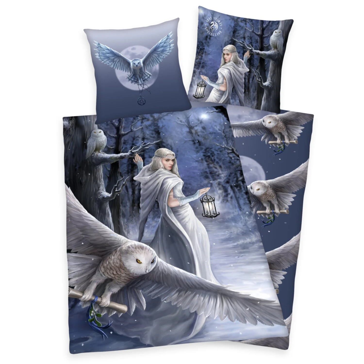 Renforcé-Bettwäsche ANNE STOKES - Luxus Baumwoll-Bettwäsche, blau-weiß, 135x200 cm 3 Renforcé-Bettwäsche ANNE STOKES - Luxus Baumwoll-Bettwäsche, blau-weiß, 135x200 cm