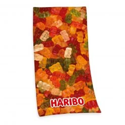 Velours-Badetuch HARIBO GOLDBÄREN - Bunt - 75x150 cm - Weich & Flauschig