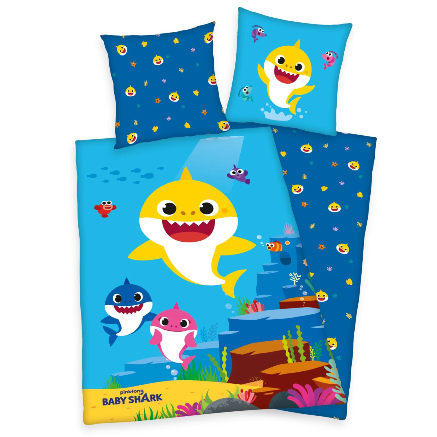 Renforcé-Bettwäsche BABY SHARK - bunt - 135x200 cm - Kinderbettwäsche 3 Renforcé-Bettwäsche BABY SHARK - bunt - 135x200 cm - Kinderbettwäsche