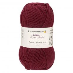 Handstrickgarn BABY SMILES BRAVO - bordeaux - 50g | Hochwertiges Garn für Babybekleidung