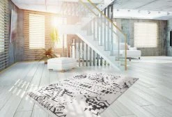 Teppich AGADIR 100 - weiß-schwarz - 80x150 cm | Shaggyteppich flauschig & modern -Heimtextilien Verkäufe 9004702600 04 1600Wx1600H