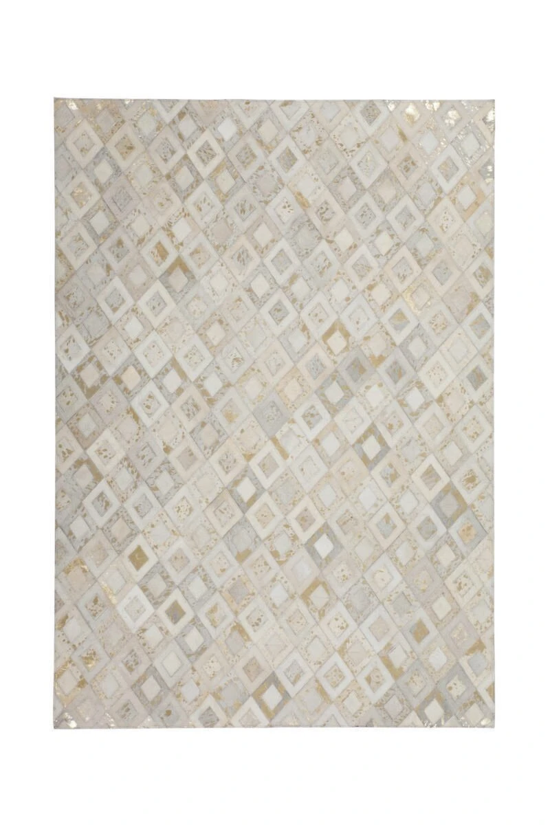 Lederteppich DAZZLE 100 - Elfenbein-Gold - 80x150 cm | Premium Leder- & Fellteppich 3 Lederteppich DAZZLE 100 - Elfenbein-Gold - 80x150 cm | Premium Leder- & Fellteppich