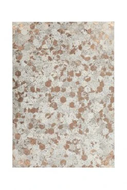 Lederteppich DAZZLE 200 - Elfenbein-Chrom - 80x150 cm - Hochwertiger Ledermodern-Teppich