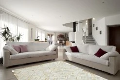 Lederteppich DAZZLE 400 - Elfenbein-Gold - 80x150 cm - Hochwertiger Ledervorleger für stilvolles Wohnen -Heimtextilien Verkäufe 9004709500 04 1600Wx1600H