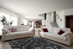 Lederteppich DAZZLE 400 - schwarz-silber 80x150 cm | Premium Leder- & Fellteppiche -Heimtextilien Verkäufe 9004709600 04 1600Wx1600H