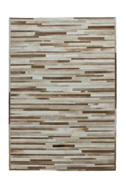 Lederteppich ECLIPSE 100 - creme - 80x150 cm | Hochwertiger Lederteppich für stilvolle Räume