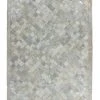 Lederteppich ECLIPSE 200 - grau-silber - 80x150 cm | Hochwertiger Lederteppich für stilvolles Wohnen