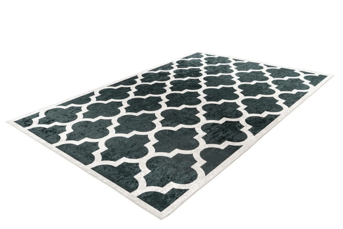 Schwarz-Creme Kurzflorteppich 80x150 cm - Modern & Stilvoll 4 Schwarz-Creme Kurzflorteppich 80x150 cm - Modern & Stilvoll – Bild 2