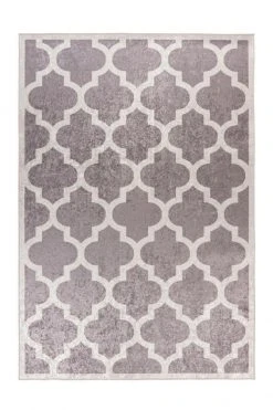 Kurzflorteppich taupe-creme 80x150 cm - stilvoller Teppich für Wohnzimmer & Schlafzimmer