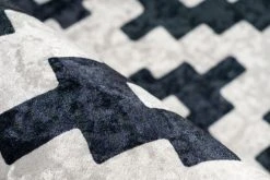 Schwarz-Weißer Kurzflorteppich 80x150 cm - Moderner Teppich für Wohnzimmer & Schlafzimmer -Heimtextilien Verkäufe 9004731300 03 1600Wx1600H