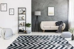 Schwarz-Grauer Kurzflorteppich 80x150 cm - Modern & Strapazierfähig -Heimtextilien Verkäufe 9004732100 04 1600Wx1600H