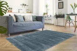 Teppich VILLAGE 100 - Blau - 80x150 cm | Kurzflorteppich für stilvolles Wohnen -Heimtextilien Verkäufe 9004732900 04 1600Wx1600H
