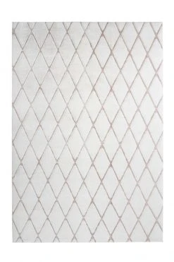 Teppich VIVICA 200 - weiß-rose - 80x150 cm | Shaggyteppiche für Gemütlichkeit