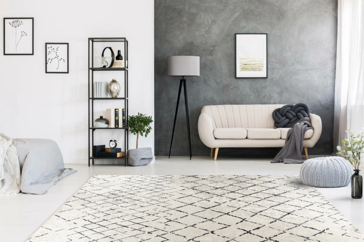 Teppich Sally 500 - Elfenbein-Schwarz-Grau - 160 x 230 cm - Hochwertiger Kurzflorteppich 6 Teppich Sally 500 - Elfenbein-Schwarz-Grau - 160 x 230 cm - Hochwertiger Kurzflorteppich – Bild 4