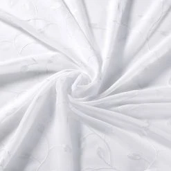 Ösenschal - Weiß - Blattmuster - 140x245 cm - Transparente Gardine 7 Ösenschal - Weiß - Blattmuster - 140x245 cm - Transparente Gardine -Heimtextilien Verkäufe 9004738500 03 1600Wx1600H