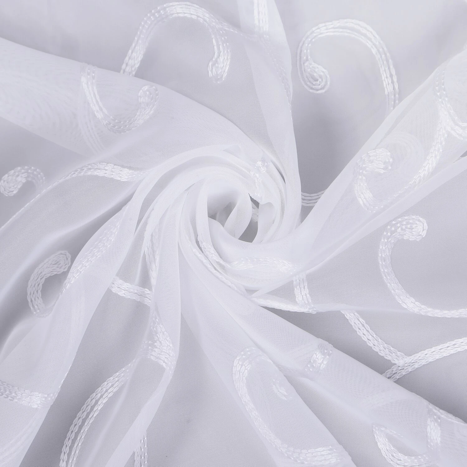 Schlaufenpanneaux - Weiße Scheibengardine 150x50 cm - Elegant & Lichtdurchlässig 6 Schlaufenpanneaux - Weiße Scheibengardine 150x50 cm - Elegant & Lichtdurchlässig – Bild 4