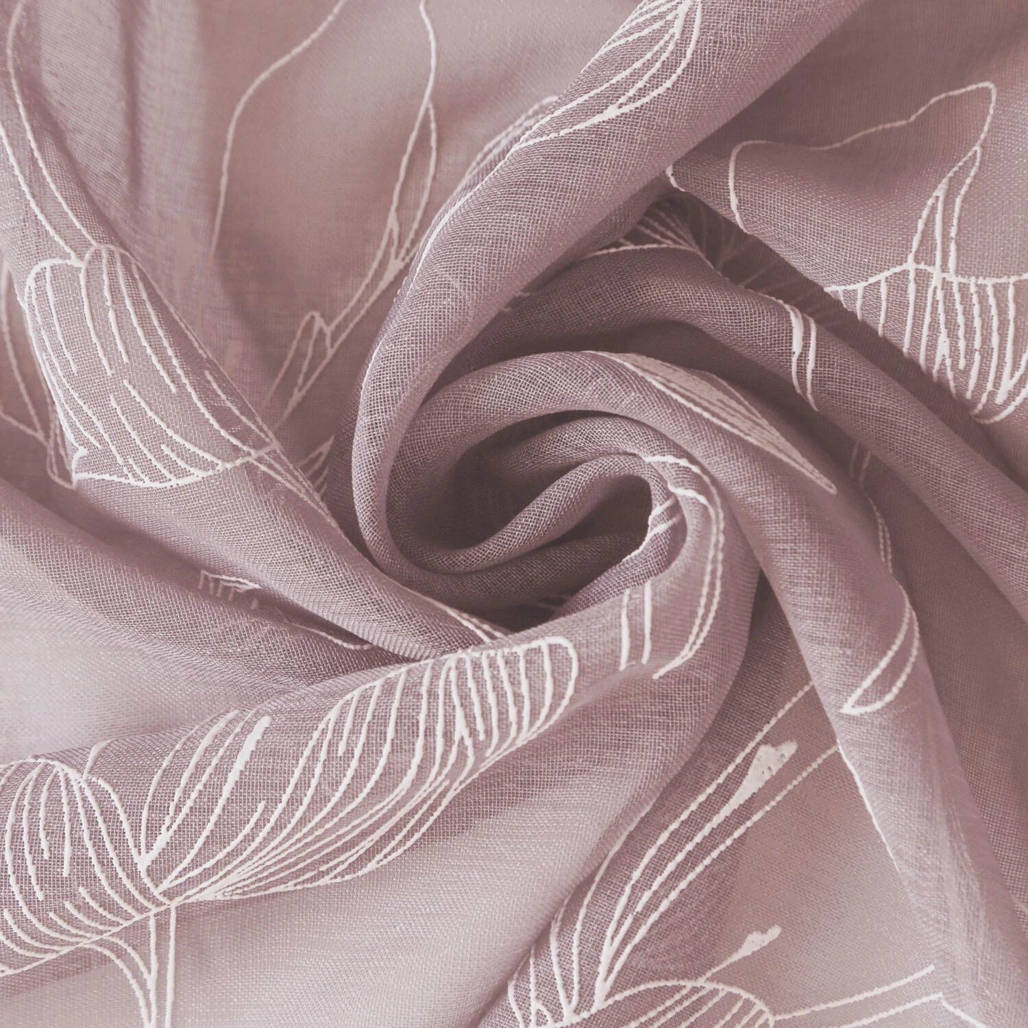 Ösenschal - Rosa-Weiß mit Blumenmuster - 140x235 cm - Transparente Gardine 6 Ösenschal - Rosa-Weiß mit Blumenmuster - 140x235 cm - Transparente Gardine – Bild 4