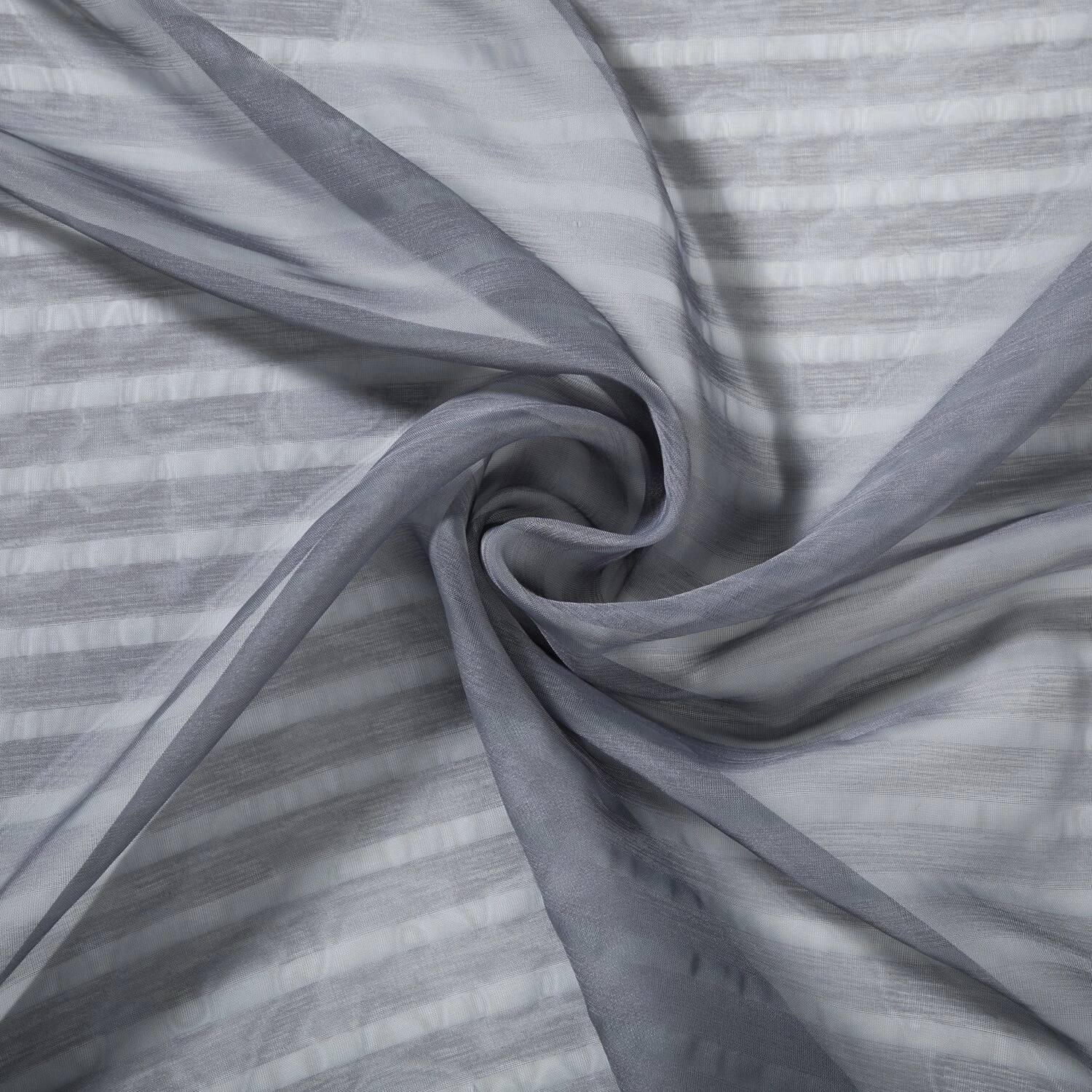 Schlaufenschal Grau Streifen - Transparente Gardine 140x235 cm 5 Schlaufenschal Grau Streifen - Transparente Gardine 140x235 cm – Bild 3