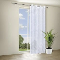 Ösenschal - Weißer Transparenter Vorhang - Wellengitter Design - 135x235 cm -Heimtextilien Verkäufe 9004740900 03 1600Wx1600H