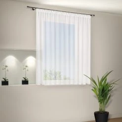 Store Weiße Transparente Gardine 300x175 cm – Elegante Fensterdekoration -Heimtextilien Verkäufe 9004741300 02 1600Wx1600H