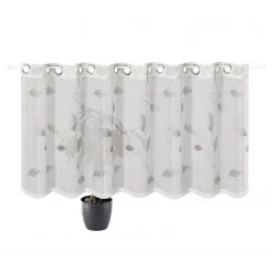 Ösenpanneaux weiß-silber 150x50 cm - Elegante Scheibengardinen für modernes Ambiente