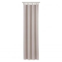 Schlaufenschal Beige mit Streifen - 140x235 cm - Transparente Gardine - Elegante Raumdekoration