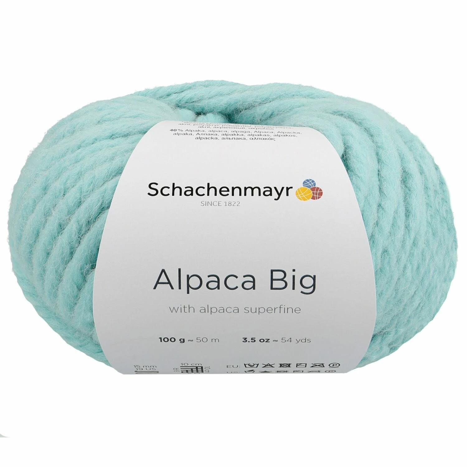 Handstrickgarn ALPACA BIG - Mint - 100g | Weiches Strickgarn aus Alpaka | Häkeln & Stricken 3 Handstrickgarn ALPACA BIG - Mint - 100g | Weiches Strickgarn aus Alpaka | Häkeln & Stricken