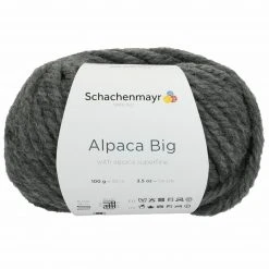 Handstrickgarn ALPACA BIG - Charcoal - 100g | Weiches Alpakagarn zum Stricken & Häkeln