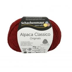 Handstrickgarn ALPACA CLASSICO - Rubinrot - 50g - Hochwertiges Alpakagarn für Stricken & Häkeln