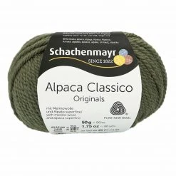 Handstrickgarn ALPACA CLASSICO - Military - 50g | Weiches Alpakagarn für Stricken & Häkeln