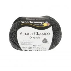 Handstrickgarn ALPACA CLASSICO - Anthrazit-Melange - 50g | Hochwertiges Häkelgarn & Strickgarn