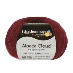 Handstrickgarn ALPACA CLOUD - Oxblood - 25g | Weiches Alpakagarn für Stricken & Häkeln