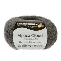 Handstrickgarn ALPACA CLOUD - Charcoal - 25g | Weiches Alpakagarn für Strick- und Häkelprojekte