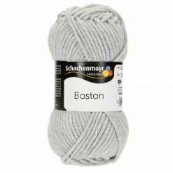 Handstrickgarn BOSTON - hellgrau-meliert - 50g | Hochwertiges Strickgarn für kreative Projekte